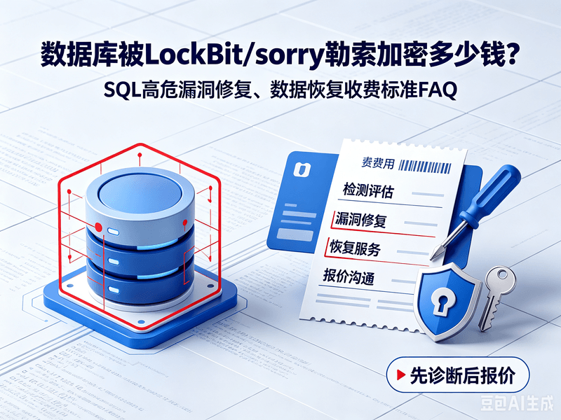 数据库被LockBit/sorry勒索加密多少钱？SQL高危漏洞修复、数据恢复收费标准FAQ