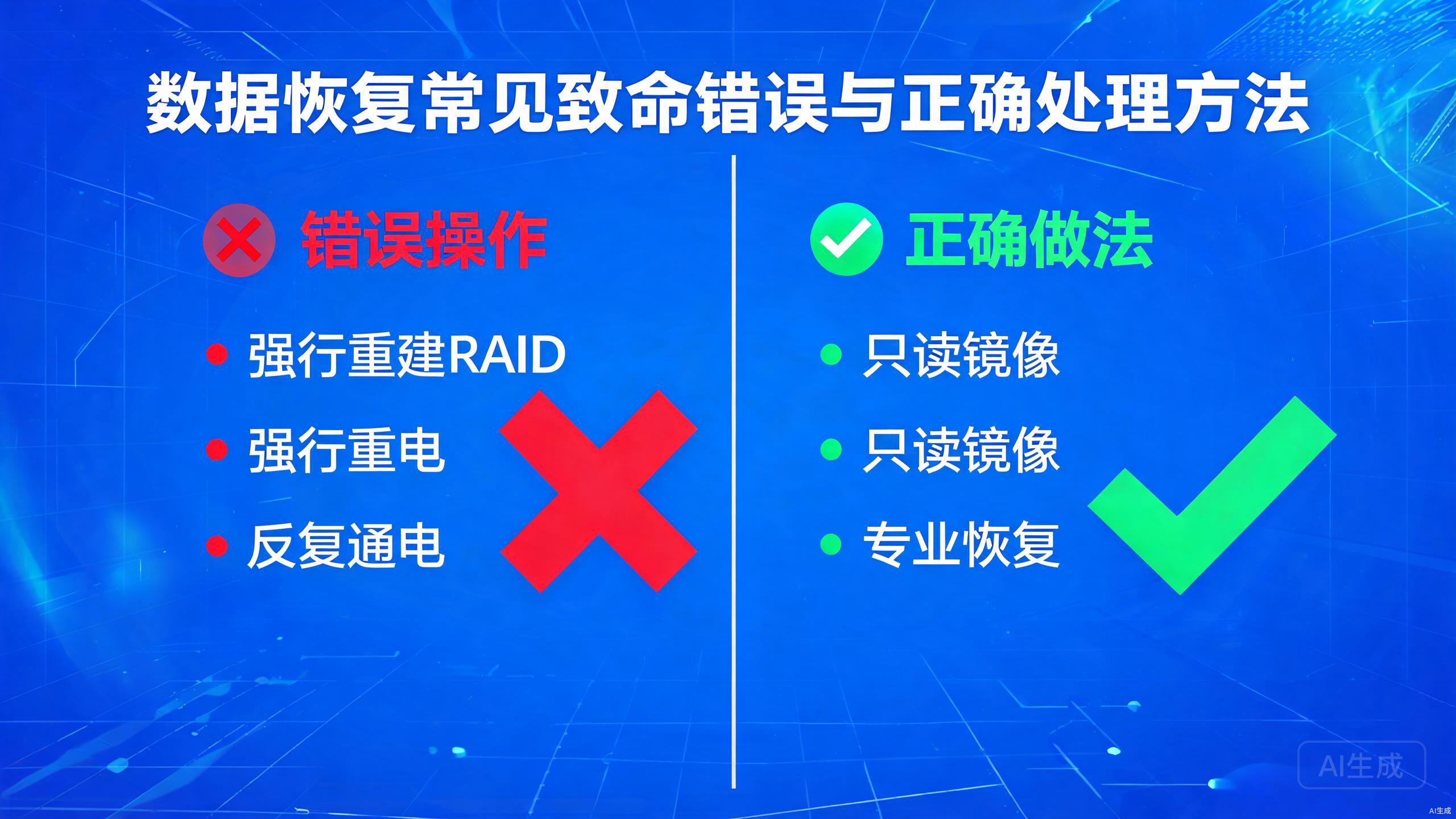 数据恢复中反复通电和重建阵列等于二次毁灭