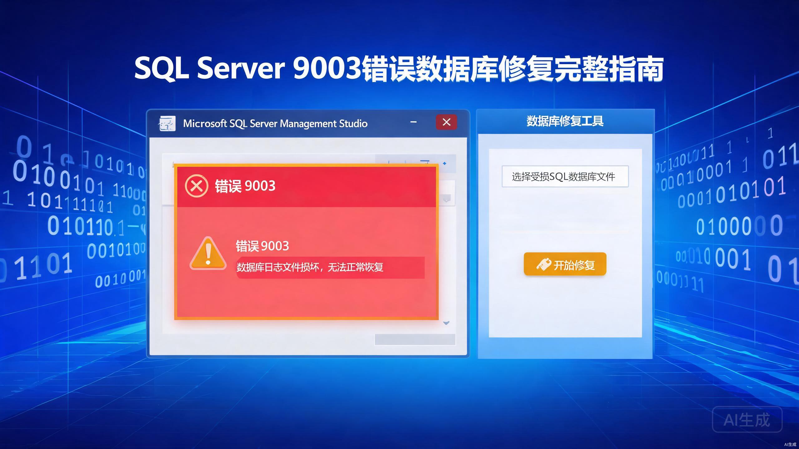 SQL Server报错9003日志损坏导致数据库崩溃修复指南