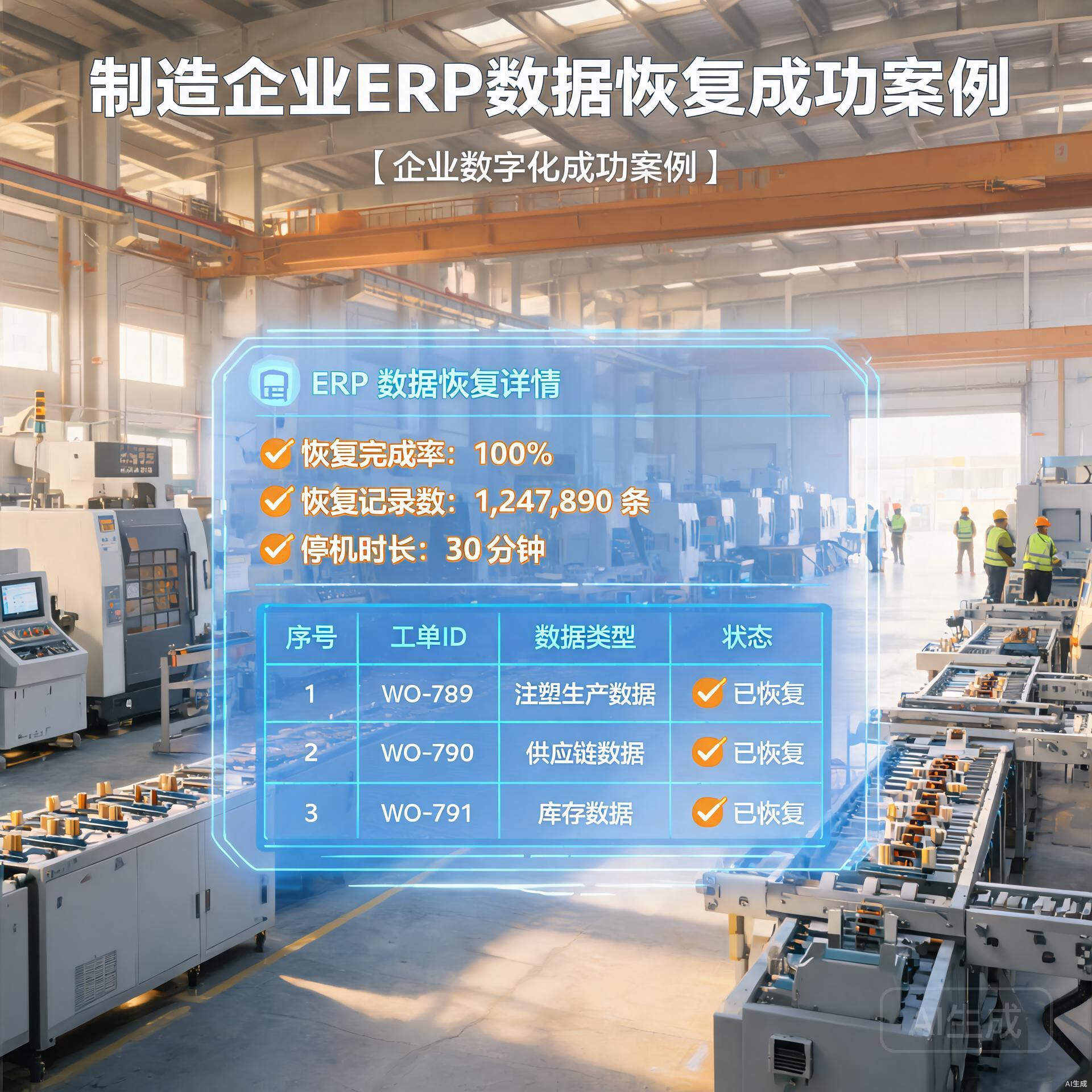 制造企业勒索病毒ERP数据库恢复案例