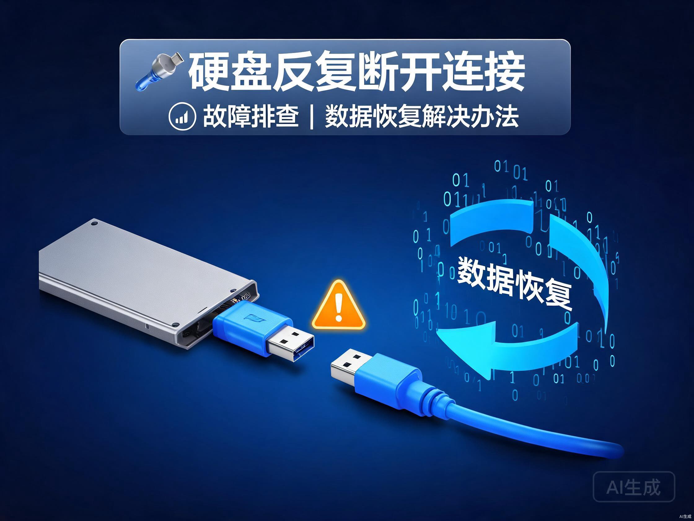 硬盘反复断开连接数据恢复解决办法与故障排查