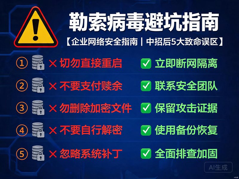数据库中勒索病毒后这5个致命操作会永久销毁你的数据