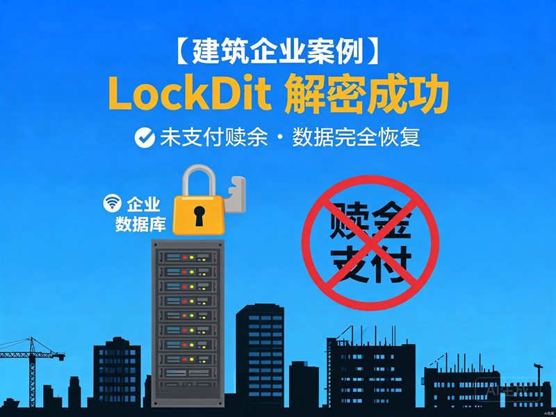 建筑公司服务器LockBit病毒加密无需赎金成功解密数据库恢复案例