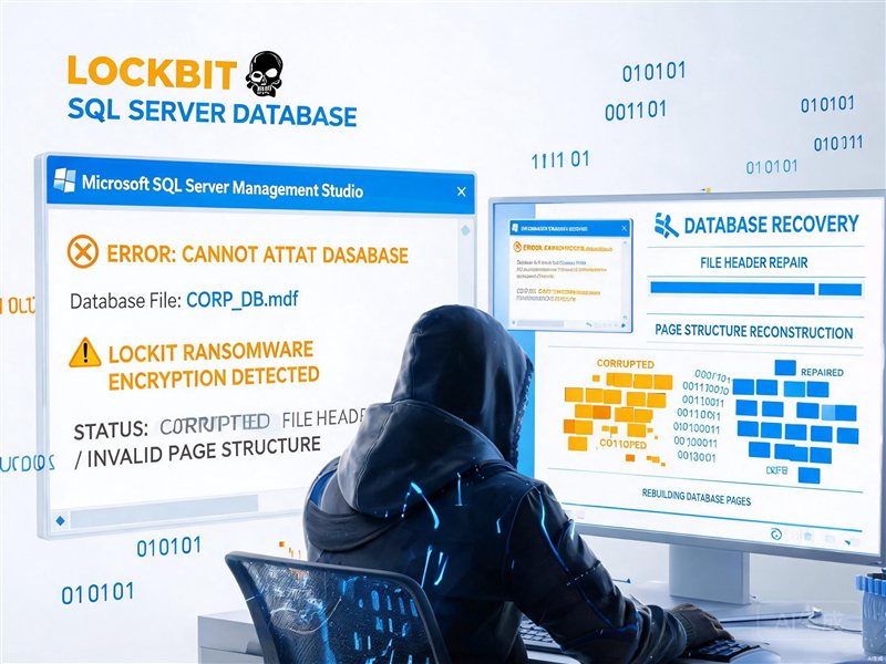SQL Server被LockBit加密无法附加的底层修复方法与数据恢复