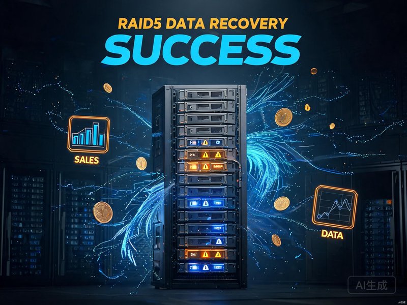 连锁门店RAID5双盘损坏，零备份完整找回5年财务数据