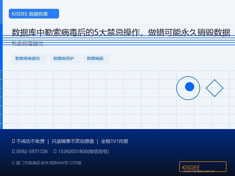 数据库中勒索病毒后的5大禁忌操作,做错可能永久销毁数据