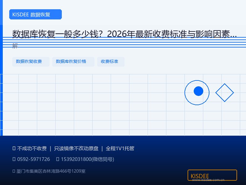 数据库恢复一般多少钱？2026年最新收费标准与影响因素详解