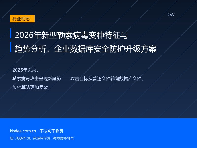 2026年新型勒索病毒变种特征与趋势分析,企业数据库安全防护升级方案